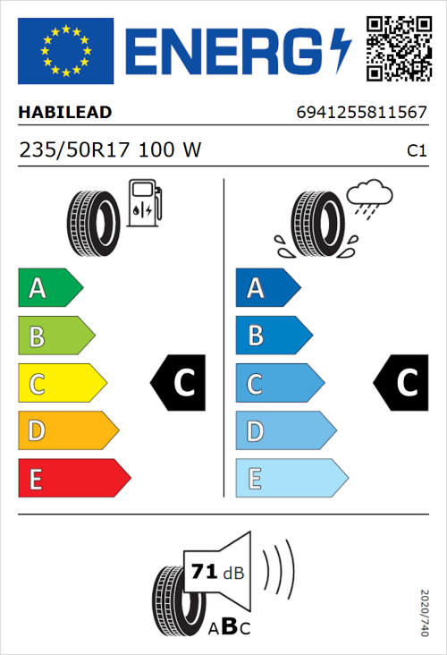 Tyre Label for Habilead Sportmax S2000 235/50R17 100W